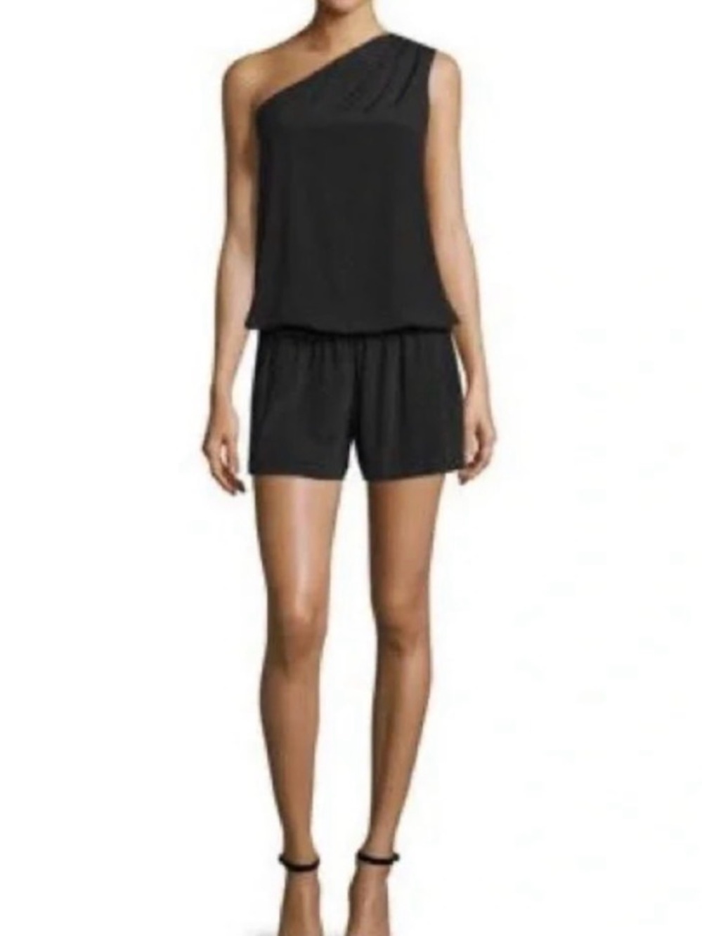 Ramy Brook charcoal gray Lulu Romper One Shoulder